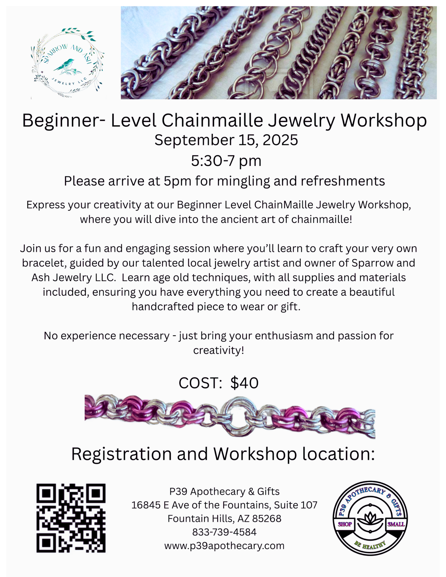 Workshop - Beginner Level Chainmaille Jewelry Workshop