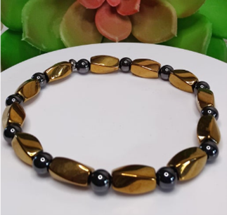 Magnetic Hematite Stretch Bracelets by WonderfullyMade