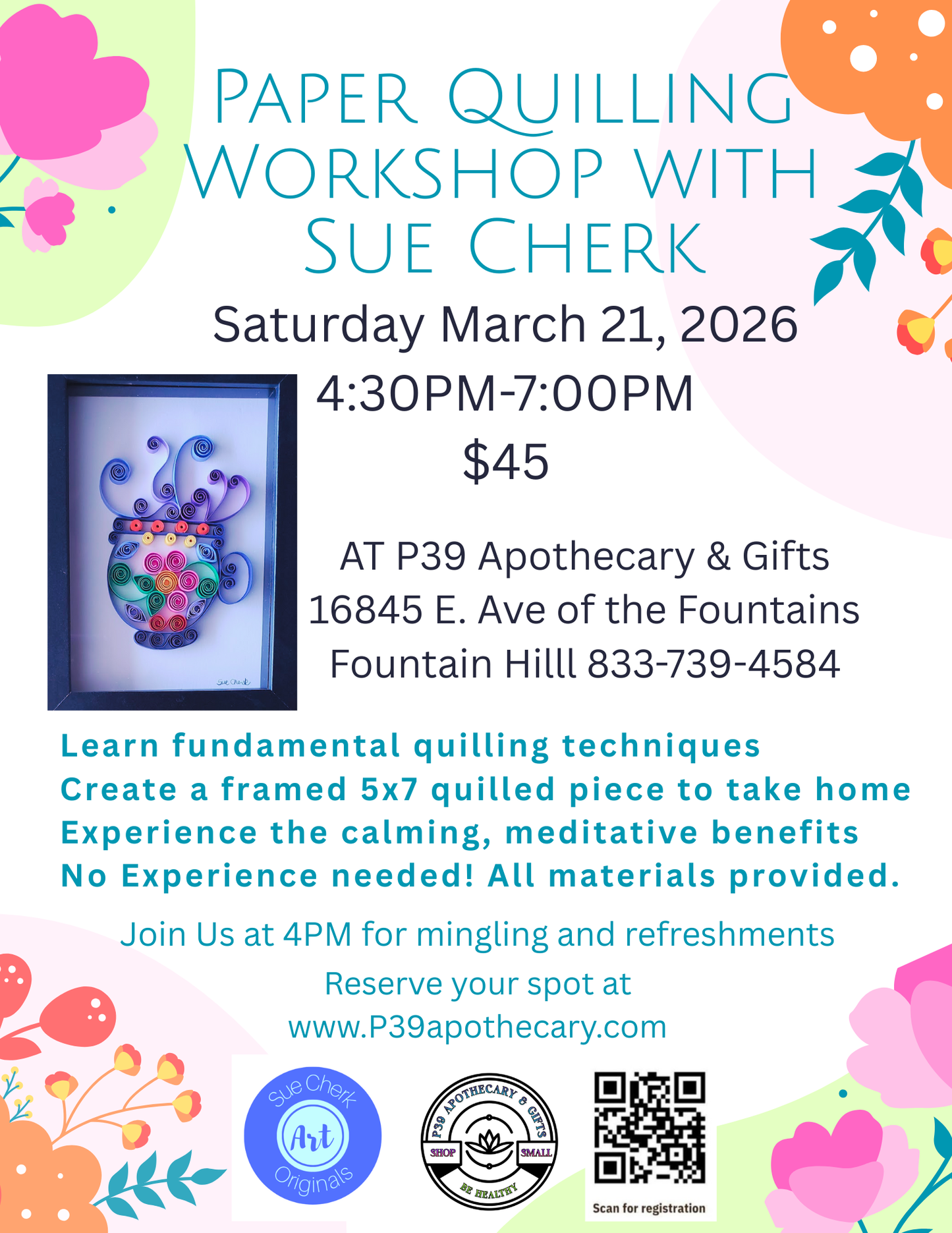 Workshop - Framed Paper Quilling with Sue Cherk