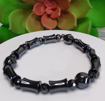 Magnetic Hematite Stretch Bracelets by WonderfullyMade