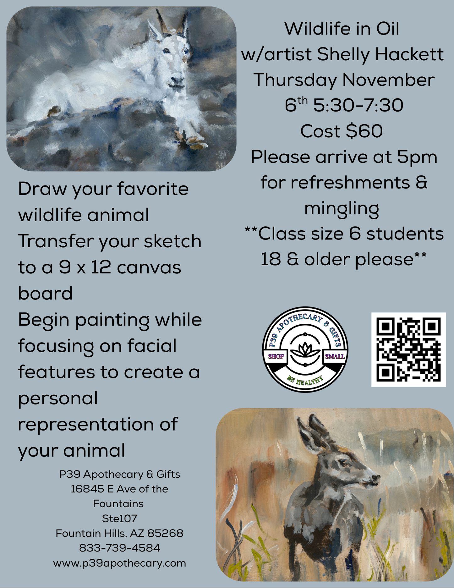 Workshop - Wildlife in Oil with Shelly Hackett