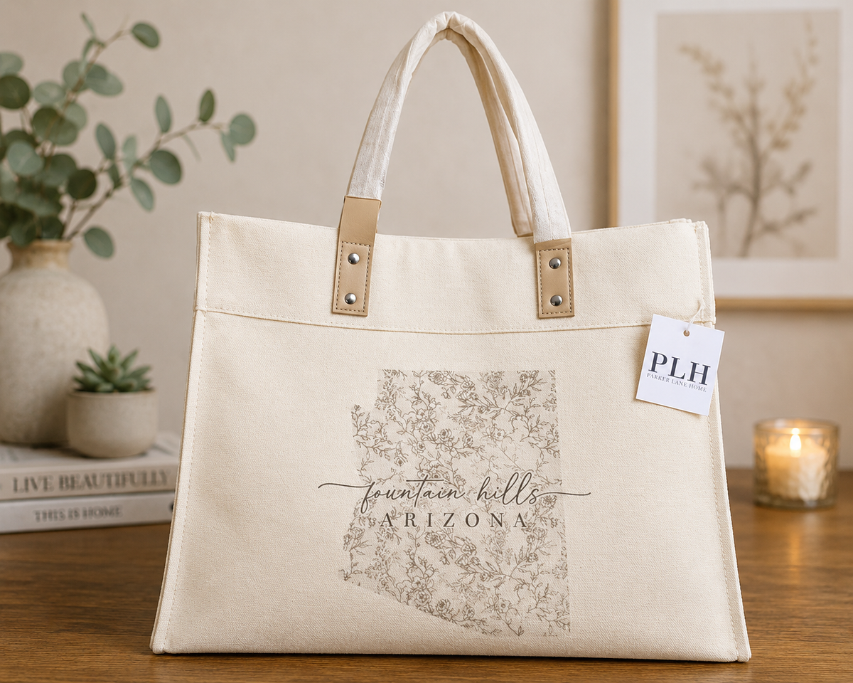 Porter Lane Home - Tote Bag Floral Vintage Fountain Hills