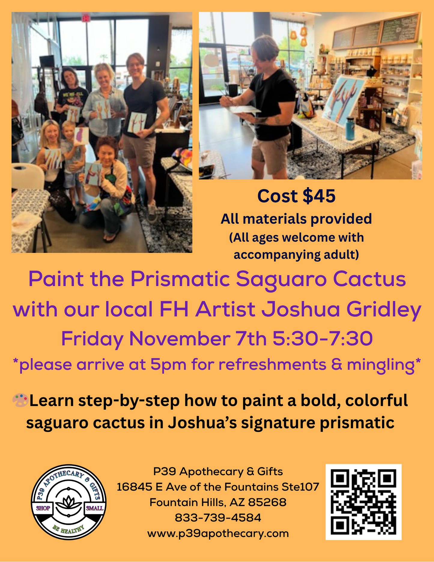 Workshop - 🎨 Paint the Prismatic Saguaro Cactus with Artist Joshua Gridley